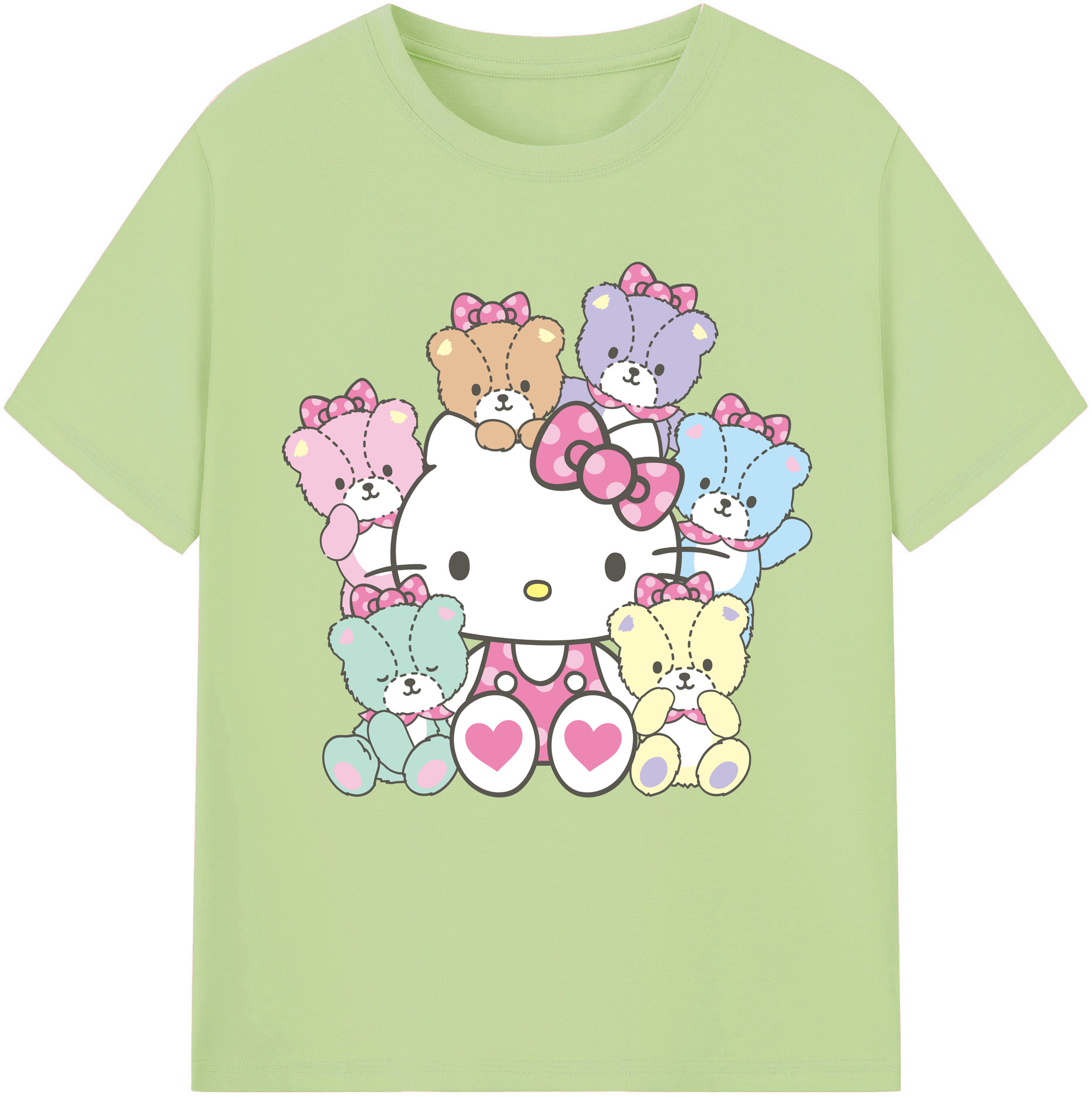 （画像用） Hello Kitty ハローキティ 綿100％半袖Tシャツ（フロントプリント）
